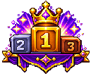 Podium pixel art or, argent et bronze avec une couronne